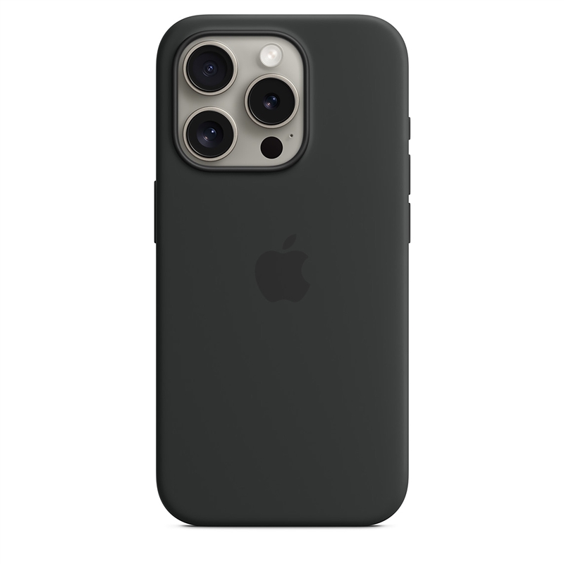 Apple carcasa silicona compatible con Apple iPhone 15 Pro negra