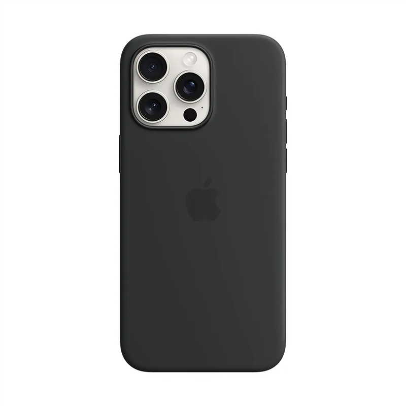 Apple carcasa silicona compatible con Apple iPhone 15 Pro Max negra