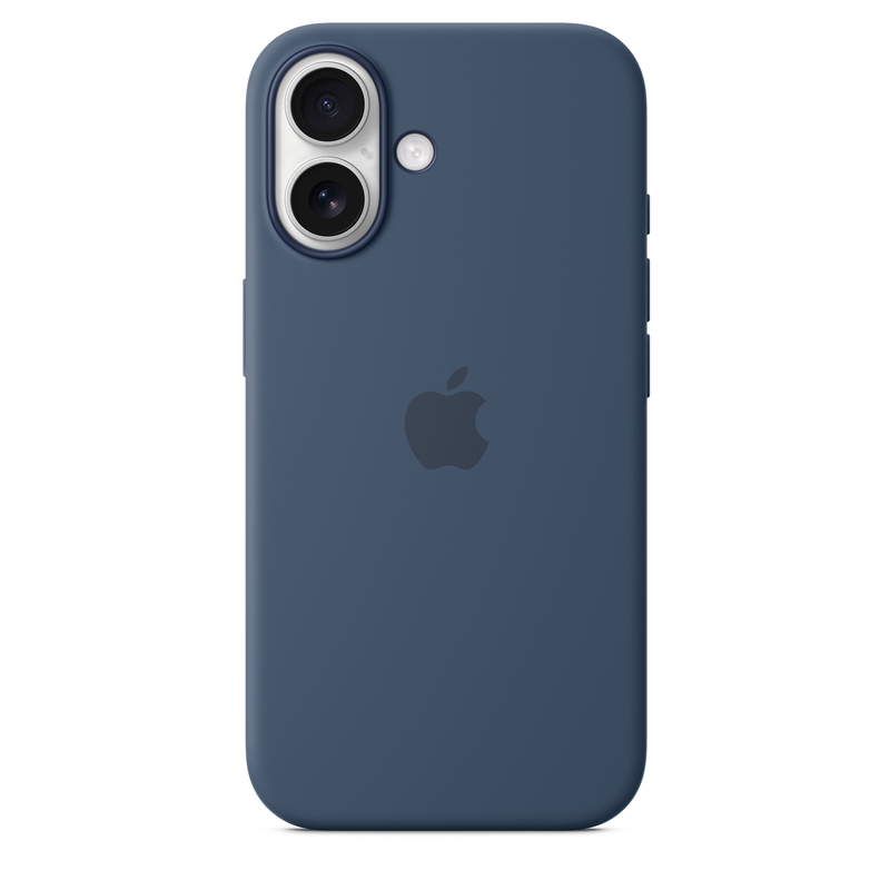 Apple carcasa silicona compatible con Apple iPhone 16 azul denim