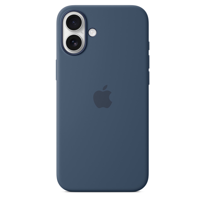 Apple carcasa silicona compatible con Apple iPhone 16 Plus azul denim