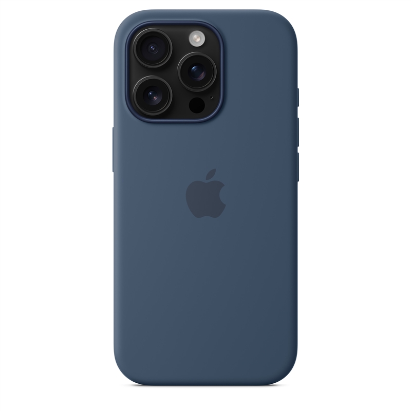 Apple carcasa silicona compatible con Apple iPhone 16 Pro azul denim