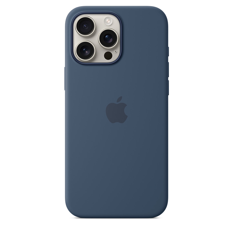 Apple carcasa silicona compatible con Apple iPhone 16 Pro Max azul denim