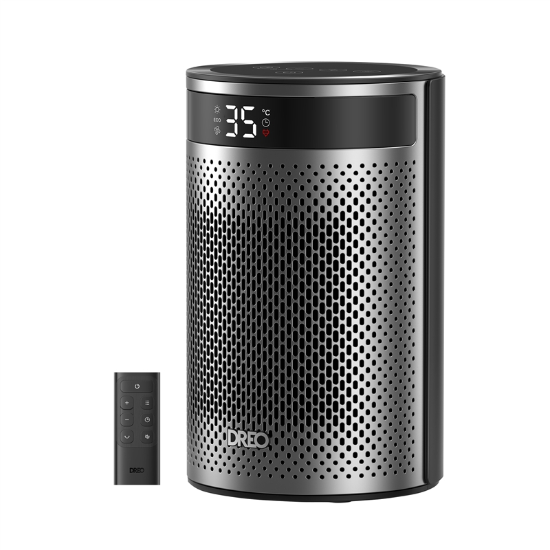 Dreo calefactor cerámico portátil Atom 416, 1500W, plata y negro