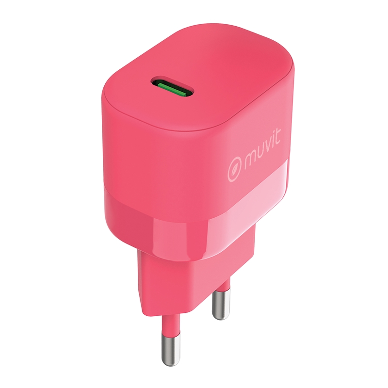 muvit for change cargador de pared Tipo C PD 25W magenta