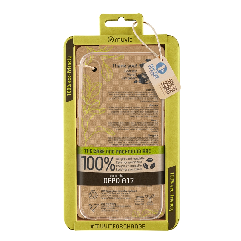 muvit for change funda compatible con Oppo A17 transparente