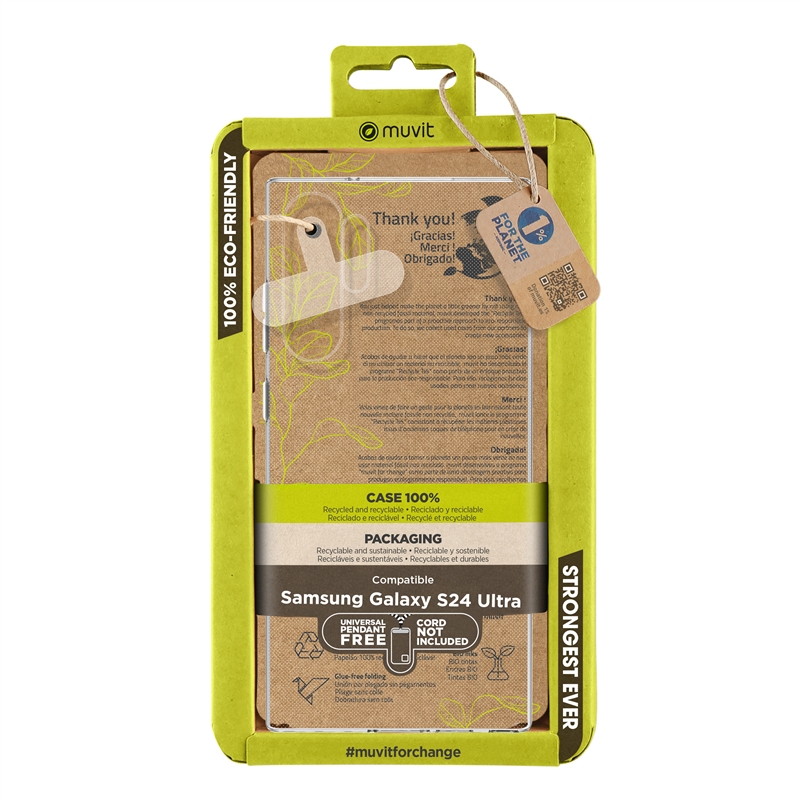 muvit for change funda compatible con Samsung Galaxy S24 Ultra transparente