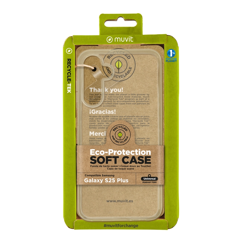 muvit for change funda compatible con Samsung Galaxy S25 Plus transparente