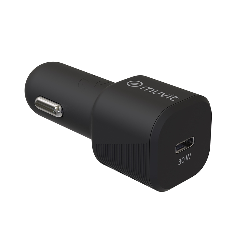 muvit for change cargador coche Tipo C PD 30W negro