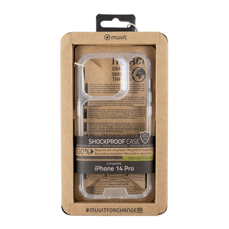 muvit for change funda shockproof 2m compatible con Apple iPhone 14 Pro transparente