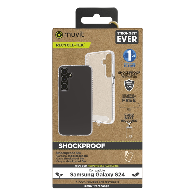 muvit for change funda shockproof 3m compatible con Samsung Galaxy S24 plus transparente