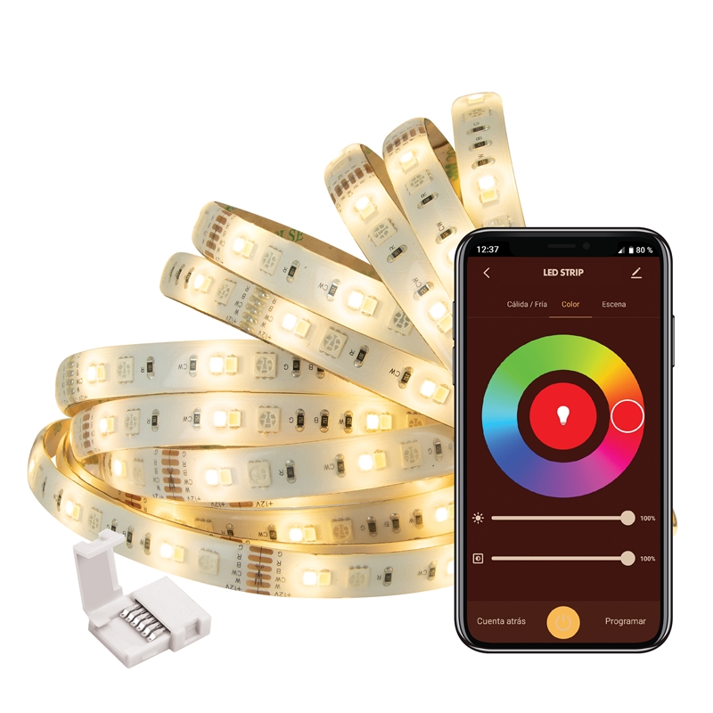 muvit iO Tira LED WiFi RGB+CCT 5m (incluye adaptadores para esquinas y de ensamble)