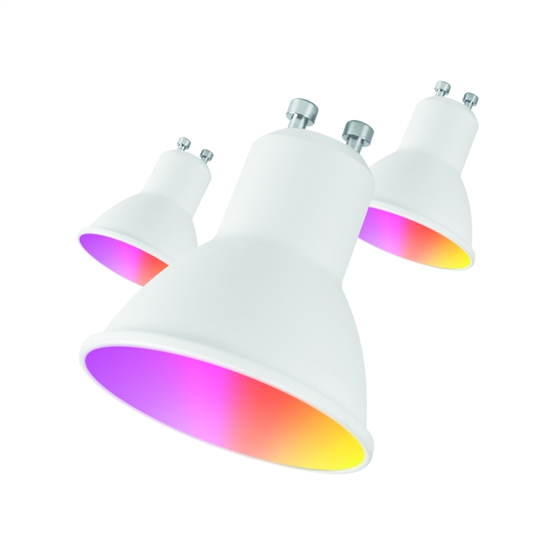 muvit iO Pack 3 Bombillas GU10 400lm, 5.5W, RGB+CCT, D50*H56