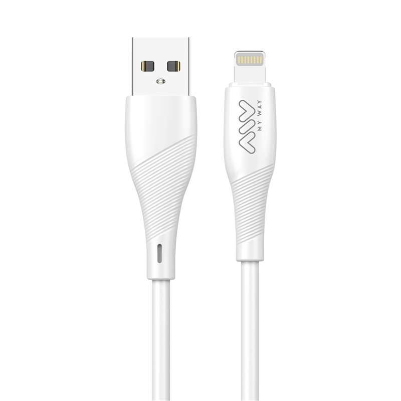 myway cable USB-Lightning 2.4A 1m blanco