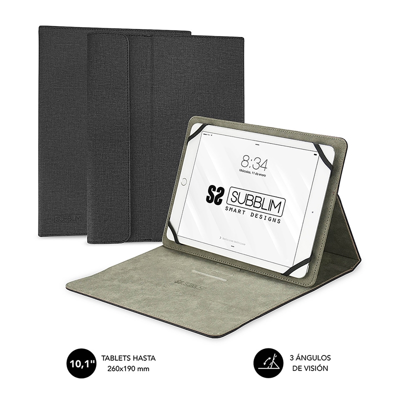 Subblim Clever funda universal Tablet de 9,6" a 11" negra