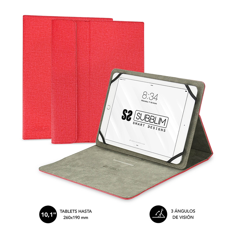 Subblim Clever funda universal Tablet de 9,6" a 11" roja