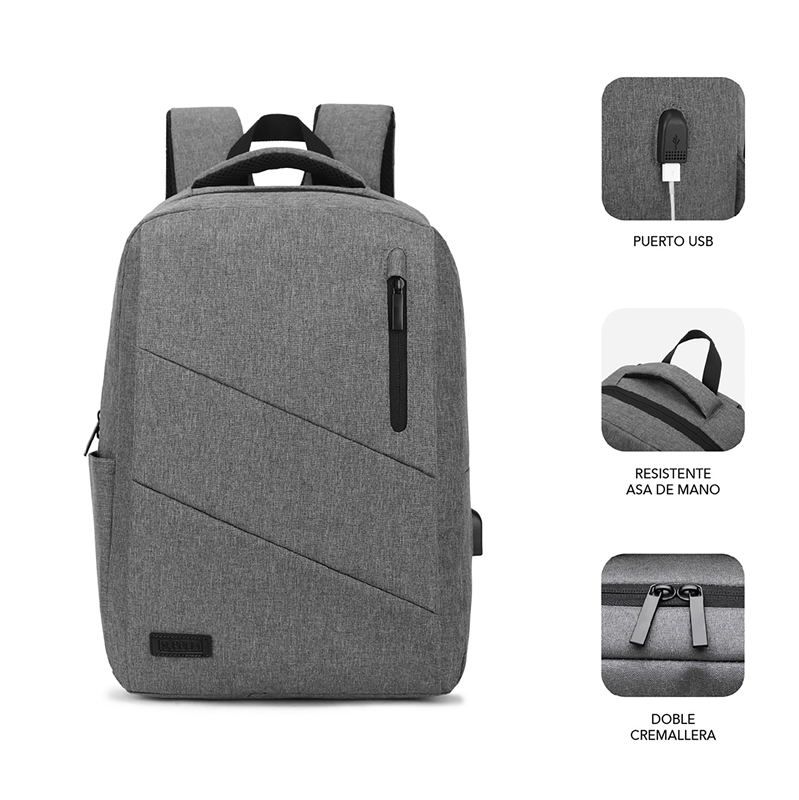 Subblim City mochila portátil 15,6" Gris