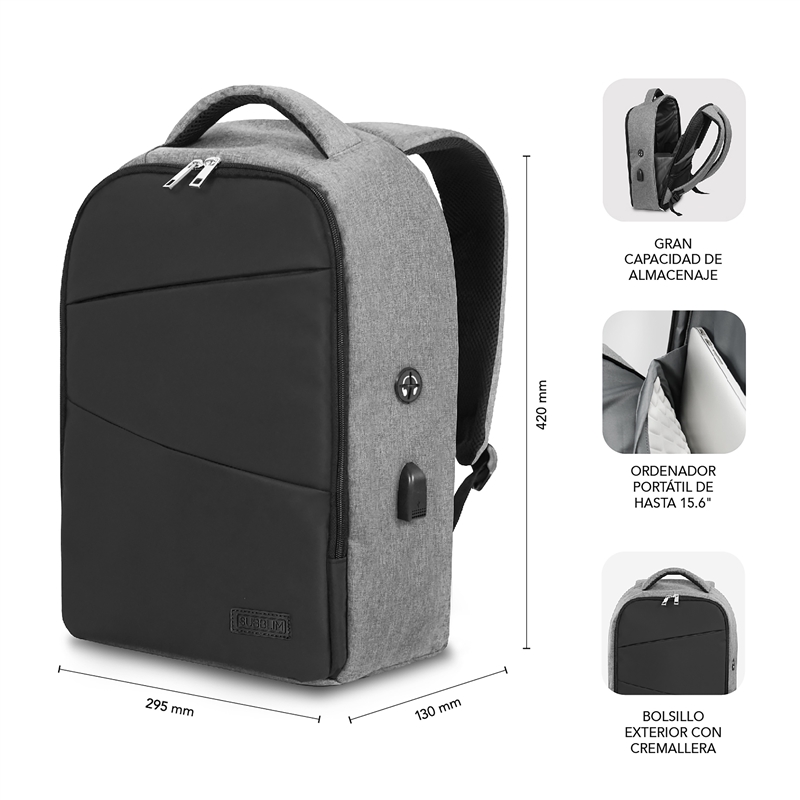Subblim Secure Antitheft V2 mochila 16" negra