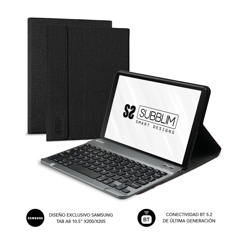 Subblim Keytab Pro Bluetooth funda tablet con teclado compatible con Samsung Galaxy Tab A8 10.5" X200/20518