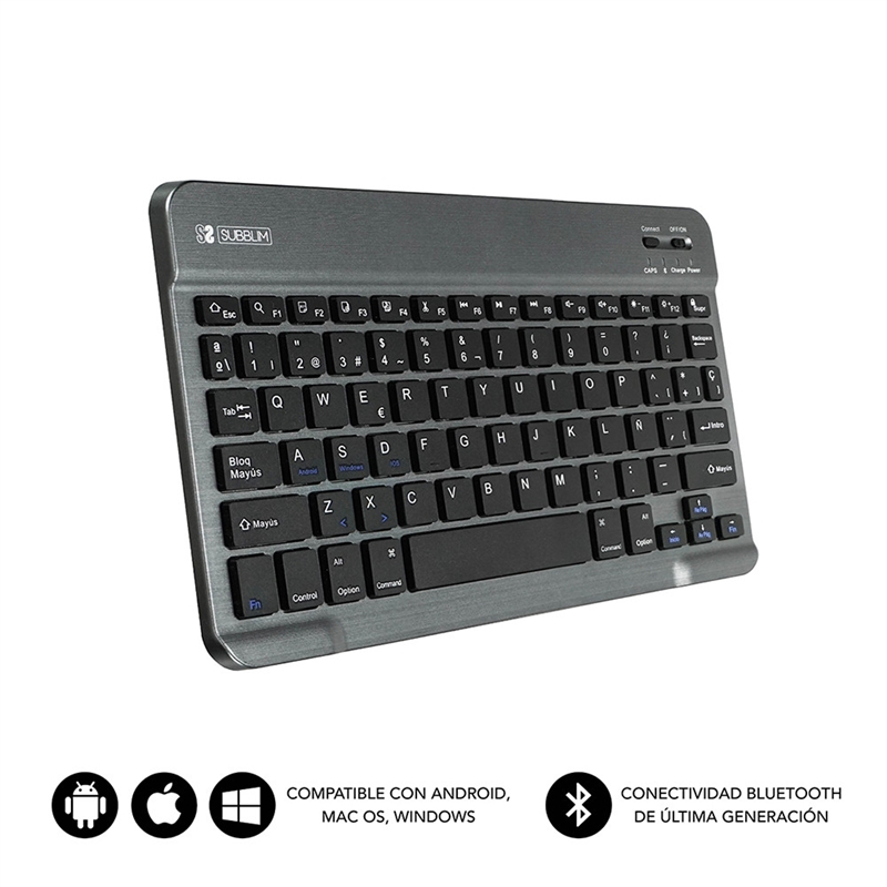 Subblim teclado Smart Bluetooth para tablet y smart TV gris