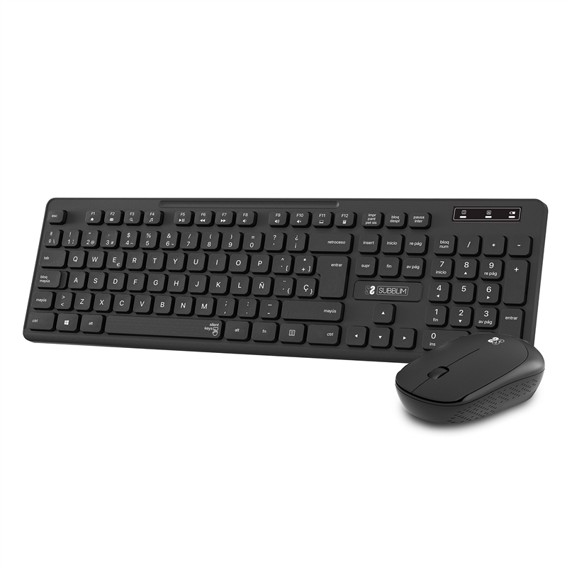 Subblim Combo teclado business slim + ratón silencioso inalámbrico 2,4G negro