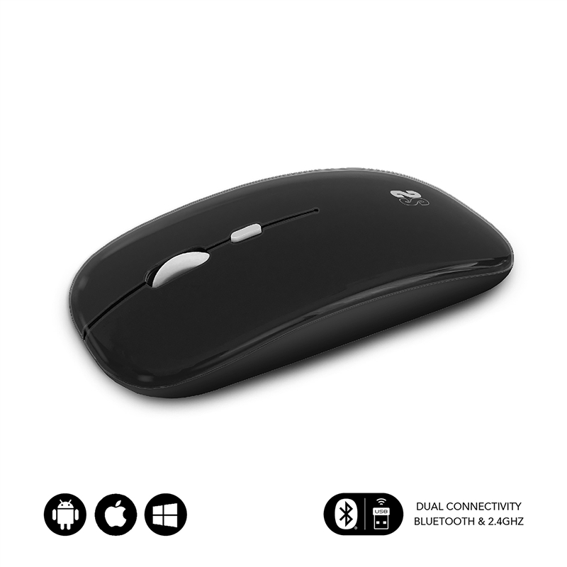 Subblim ratón óptico inalámbrico 2,4G y bluetooth dual flat negro