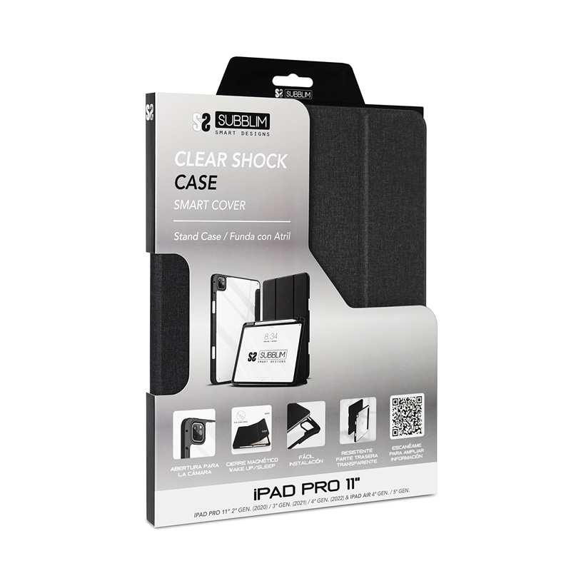 Subblim Shock Case compatible con Apple iPad Pro 11" 2022/2021/2020 transparente/negra