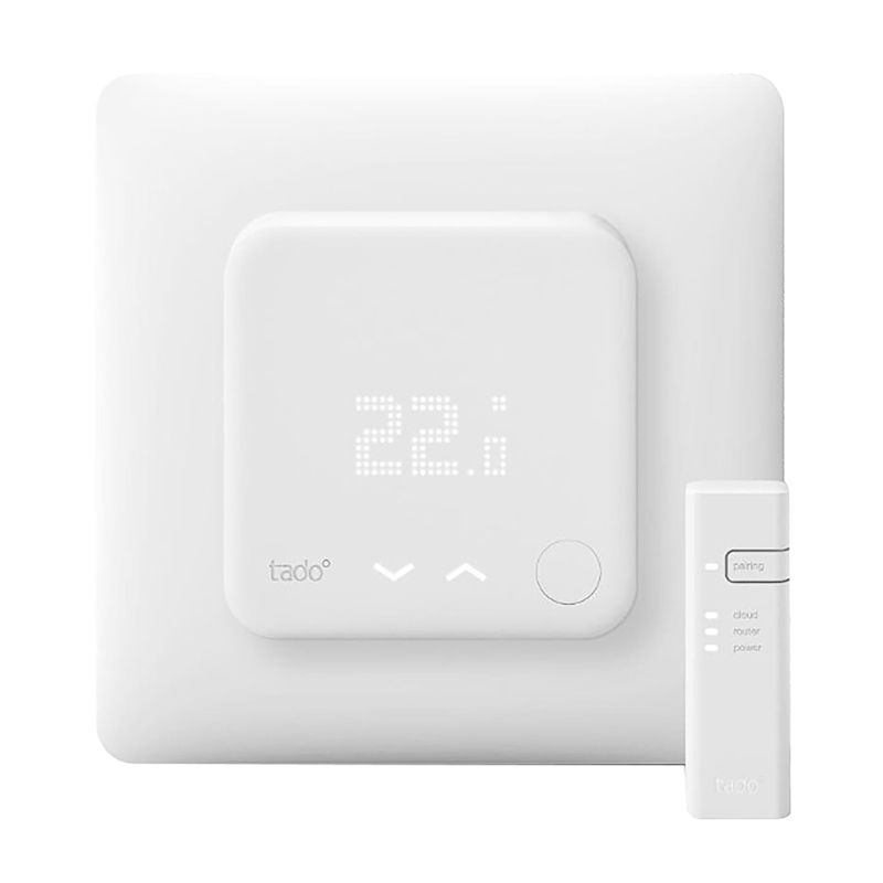 Tado termostato inteligente cableado - Kit de Inicio V3+ y placa de montaje decorativa bundle Leroy Merlin